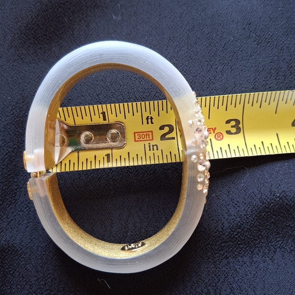 Alexis Bittar Lucite Hinged Bracelet With Crystal Accents - Picture 7 of 7